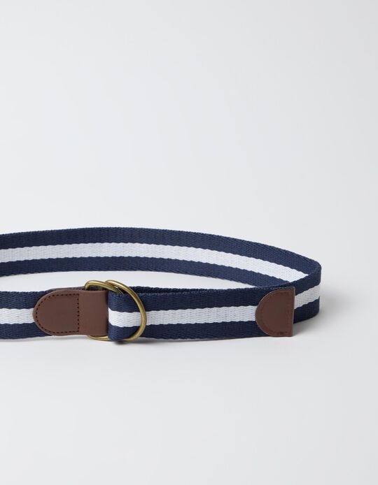 Comprar Online Cinto &Agrave;s Riscas, Homem, Azul Escuro 