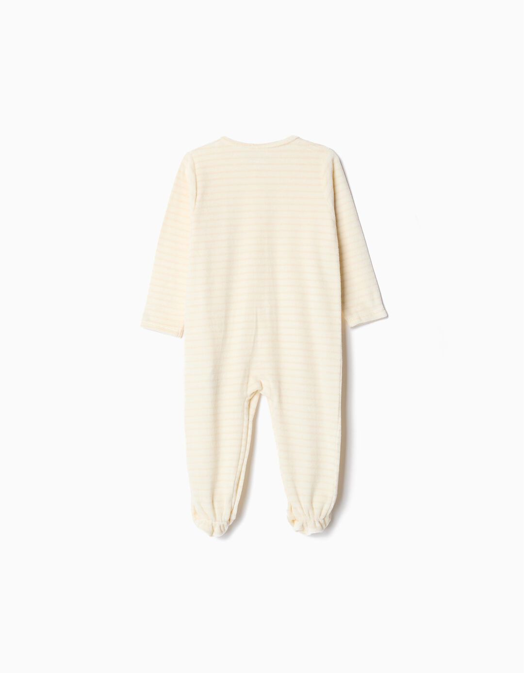 Babygrow Aveludado Riscas, Bebé, Bege Claro