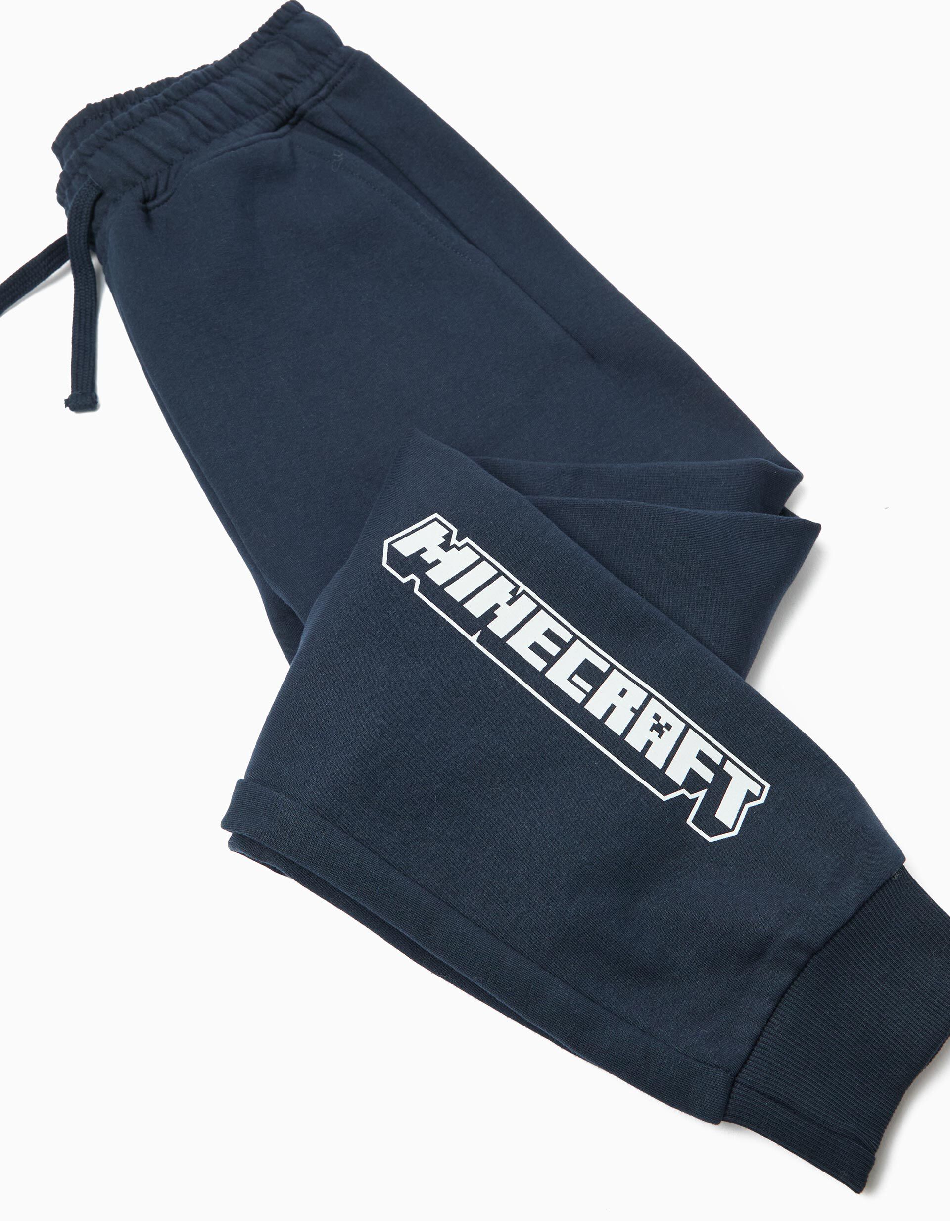 Comprar Online Cal&ccedil;as Jogging de Felpa 'Minecraft', Menino, Azul Escuro