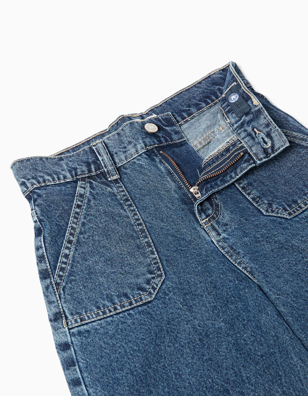 Calças de Ganga Culotte, Menina, Azul