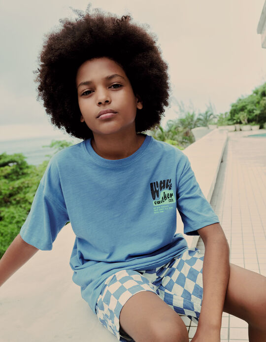 Comprar Online T-shirt com Estampado, Menino, Azul