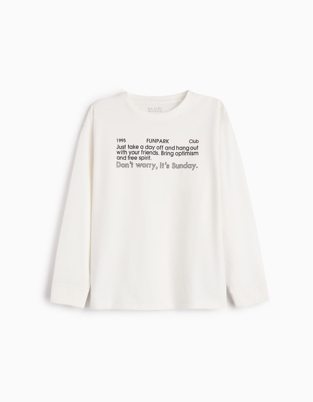 T-shirt Manga Comprida Estampado, Menino, Branco