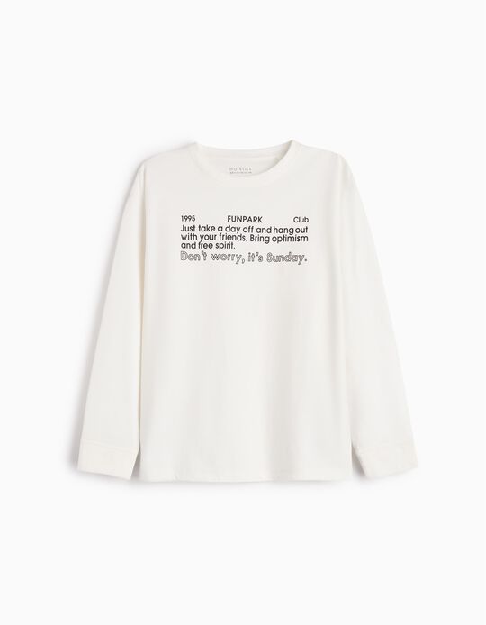 Comprar Online T-shirt Manga Comprida Estampado, Menino, Branco