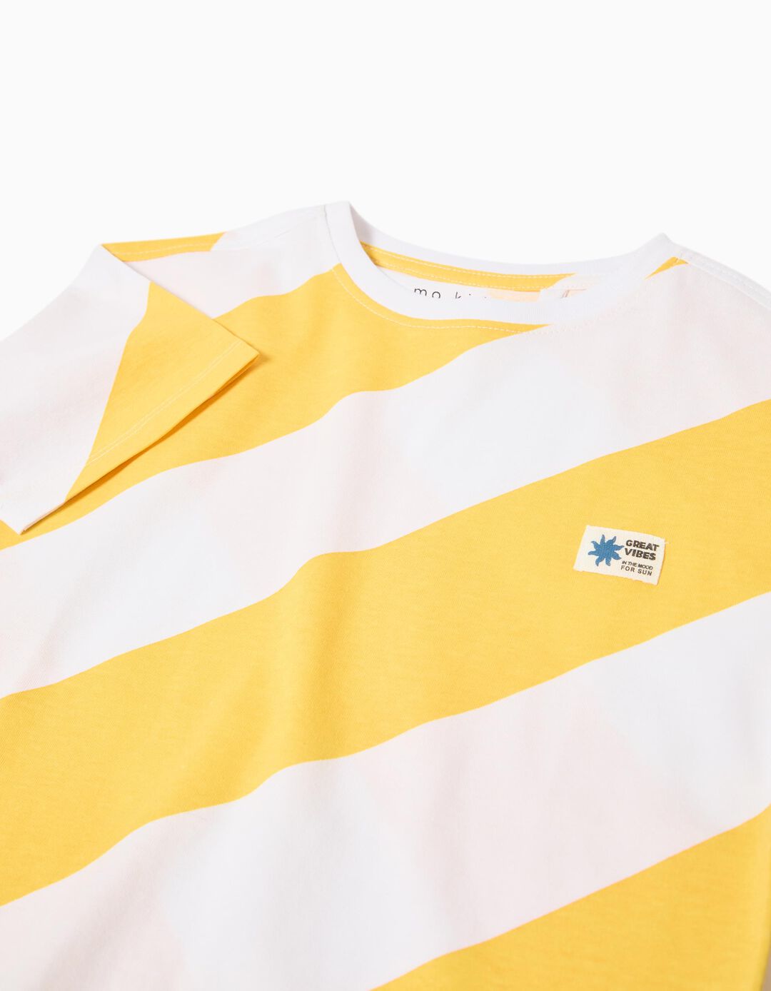 T-shirt Riscas, Menino, Amarelo