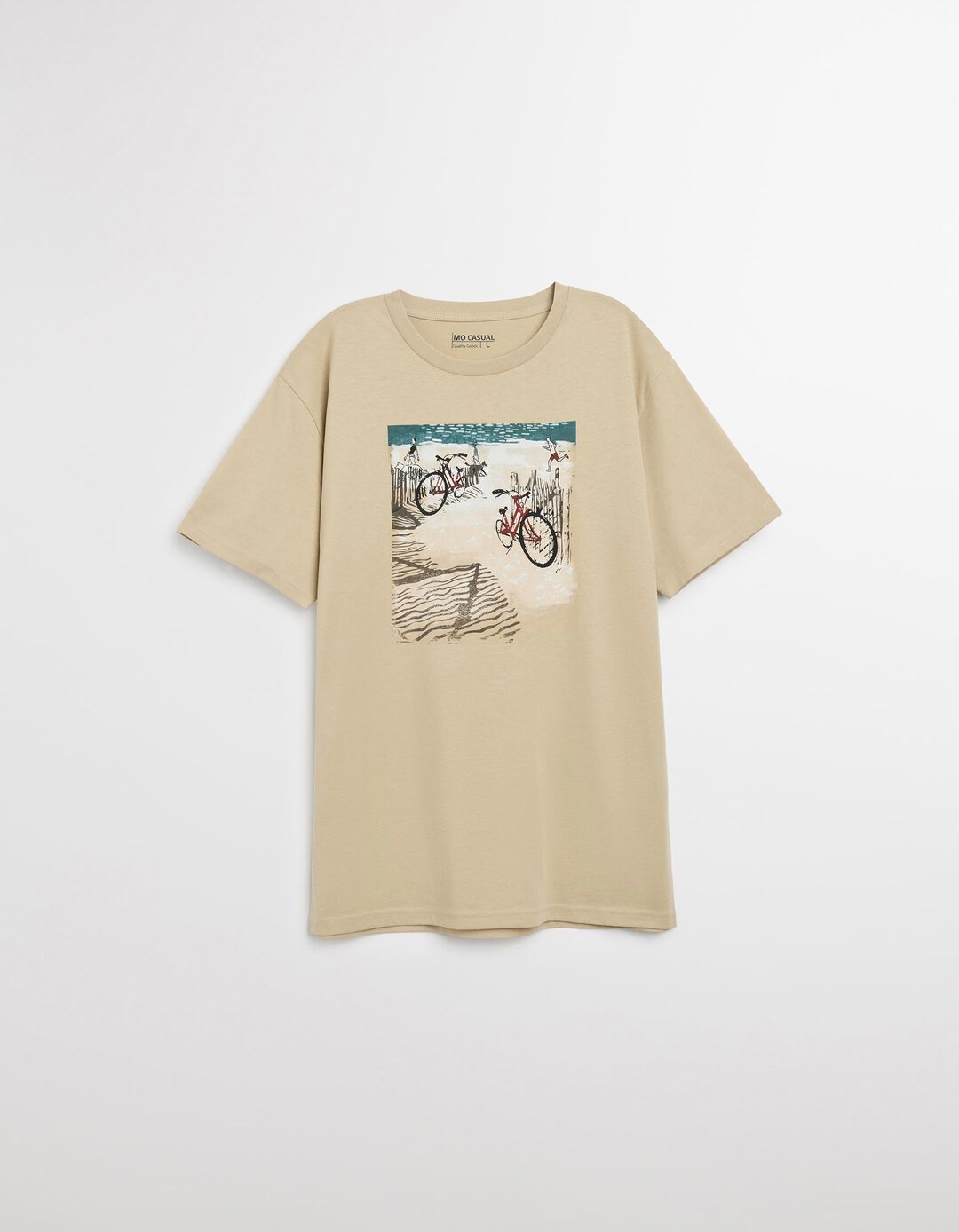 T-shirt Jersey Print, Homem, Bege