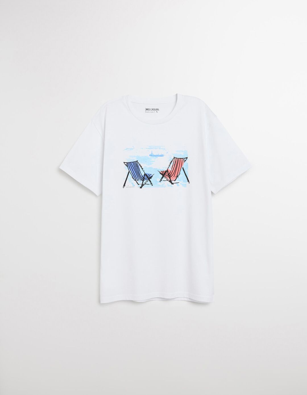 T-shirt Jersey Print, Homem, Branco