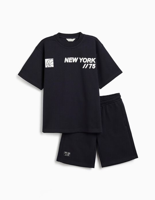Comprar Online Conjunto T-Shirt e Calções, Menino, Azul Escuro