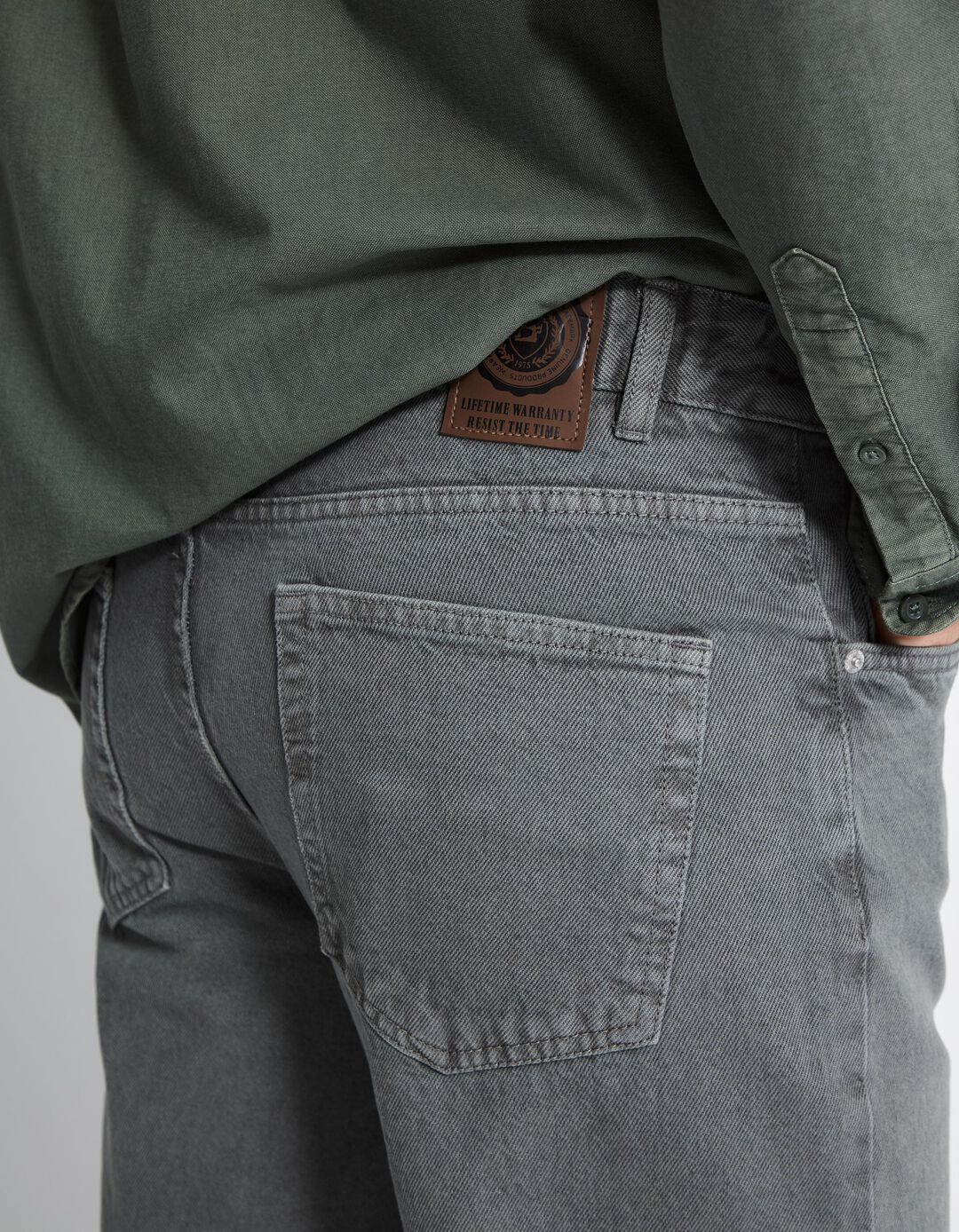 Calças de Ganga 'Straight Fit', Homem, Verde Escuro
