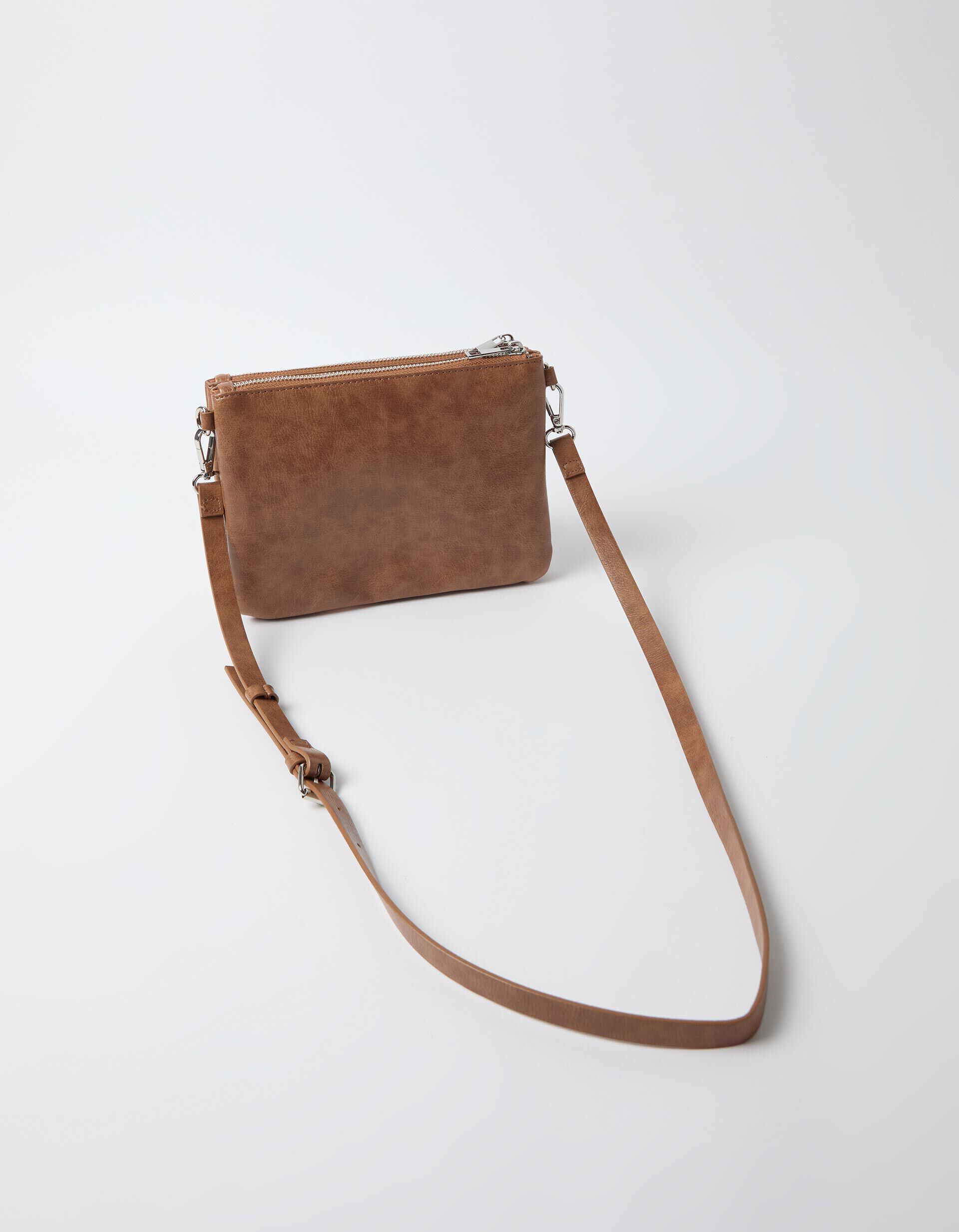 Comprar Online Mala Tiracolo Com Tachas, Mulher, Castanho Claro