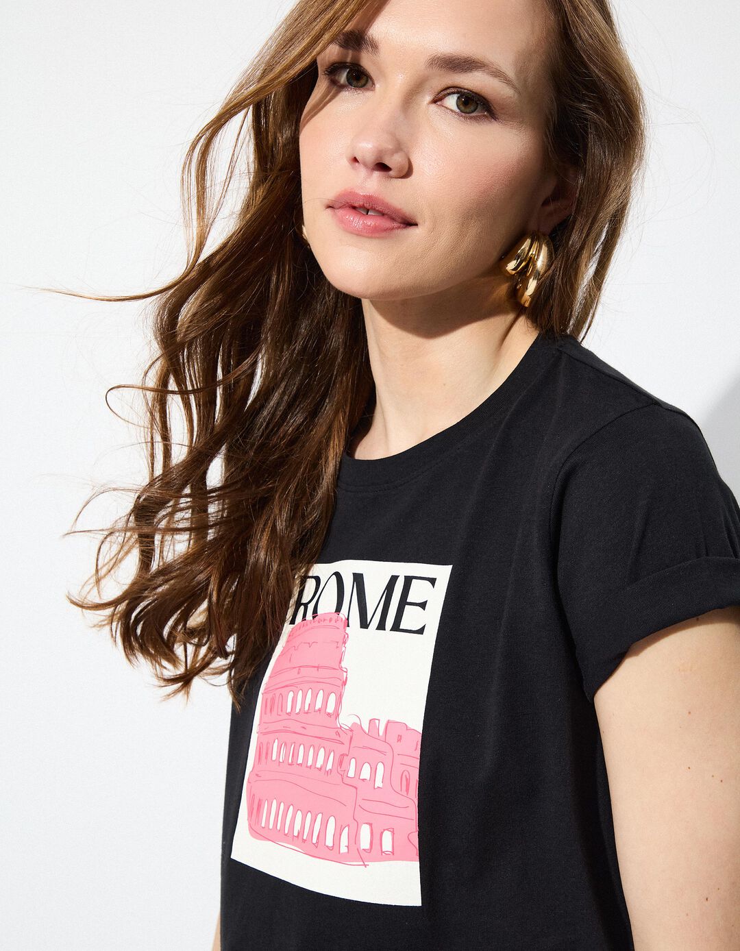 T-shirt Print, Mulher, Preto