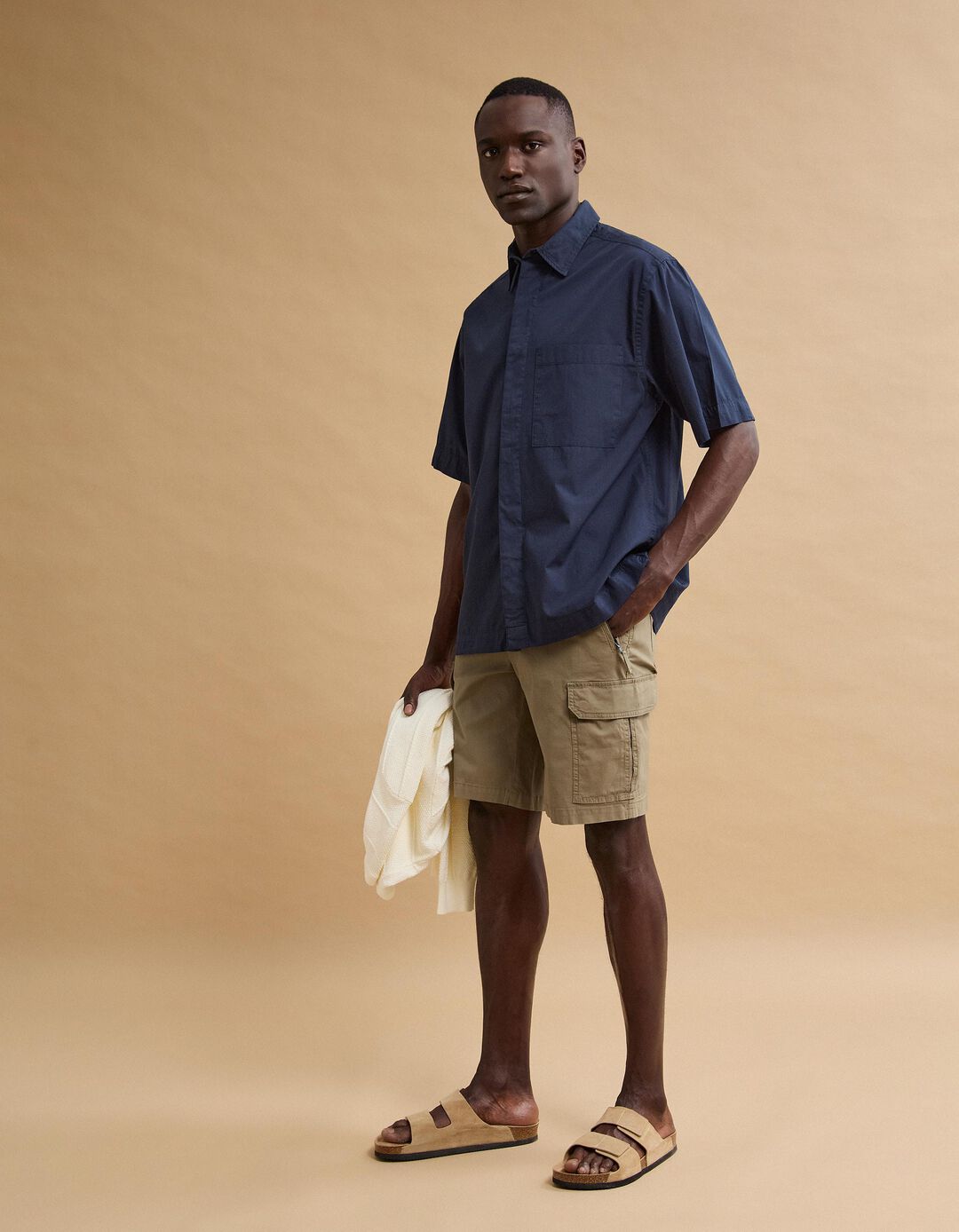 Cal&ccedil;&otilde;es Cargo, Homem, Bege Escuro