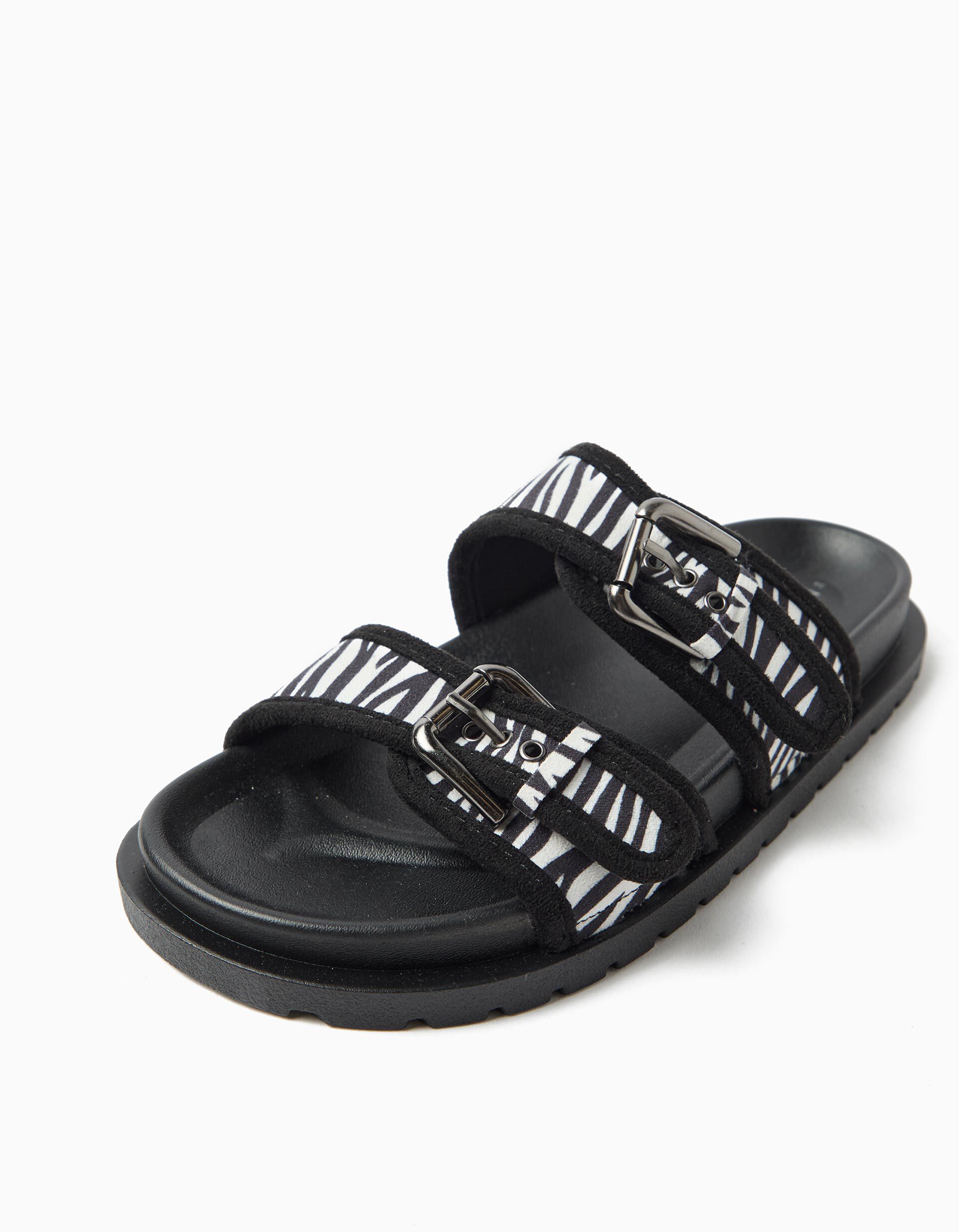 Comprar Online Sand&aacute;lias Animal Print, Menina, Preto