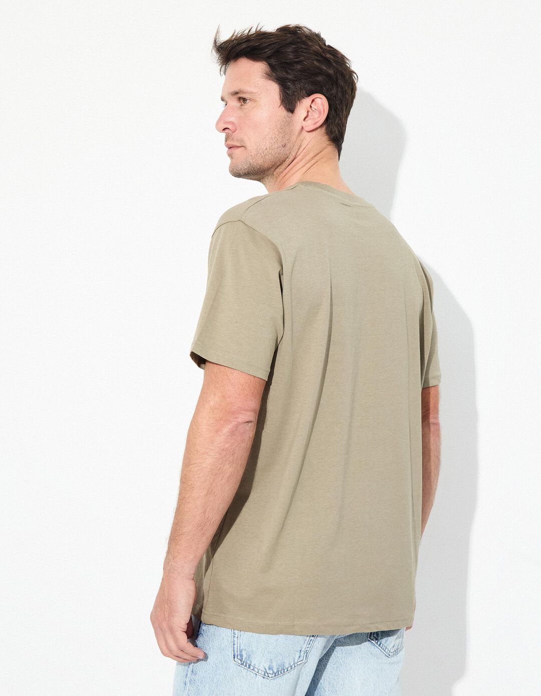 T-shirt 'Relaxed Fit', Homem, Verde Escuro 