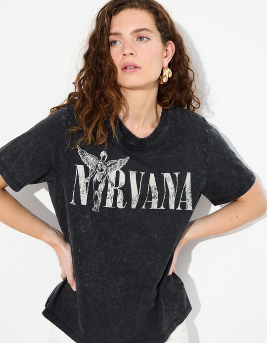 Comprar Online T-shirt 'Nirvana', Mulher, Preto
