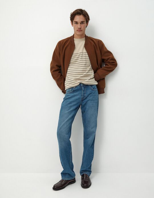 Comprar Online Calças de Ganga Straight Fit, Homem, Azul