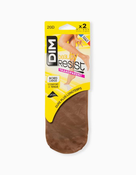 Comprar Online Pack 2 Pares Mini-Meias 20DEN 'DIM', Mulher, Bege