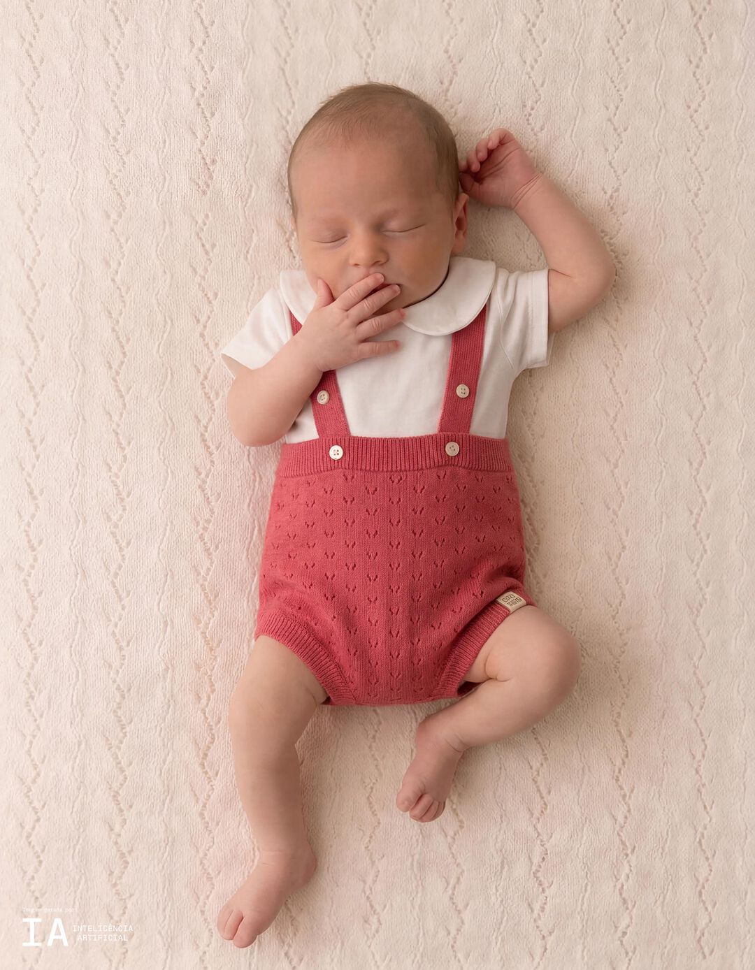 Cal&ccedil;&otilde;es de Malha, Rec&eacute;m-Nascido, Vermelho