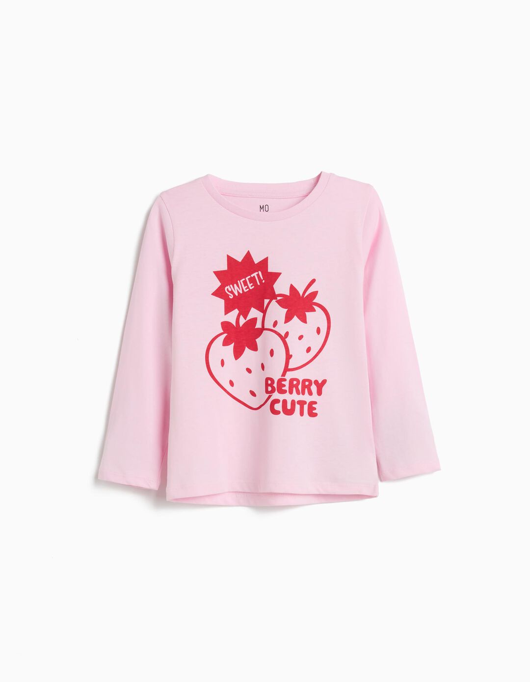 T-shirt Manga Comprida, Menina, Rosa Claro