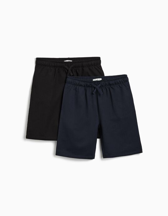 Comprar Online Pack 2 Calções Fleece, Menino, Azul Escuro