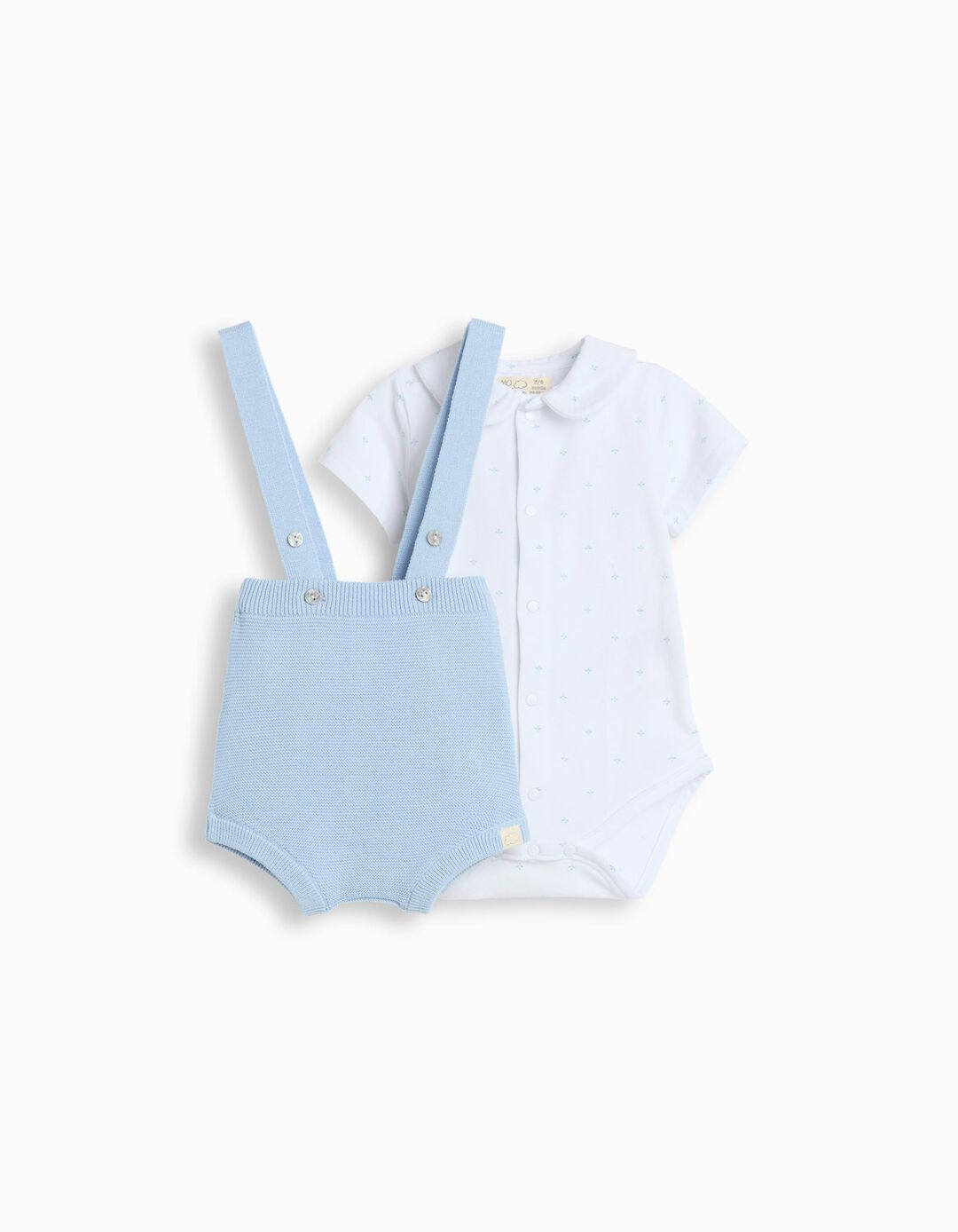 Conjunto Body e Macac&atilde;o, Rec&eacute;m-Nascido, Azul Claro