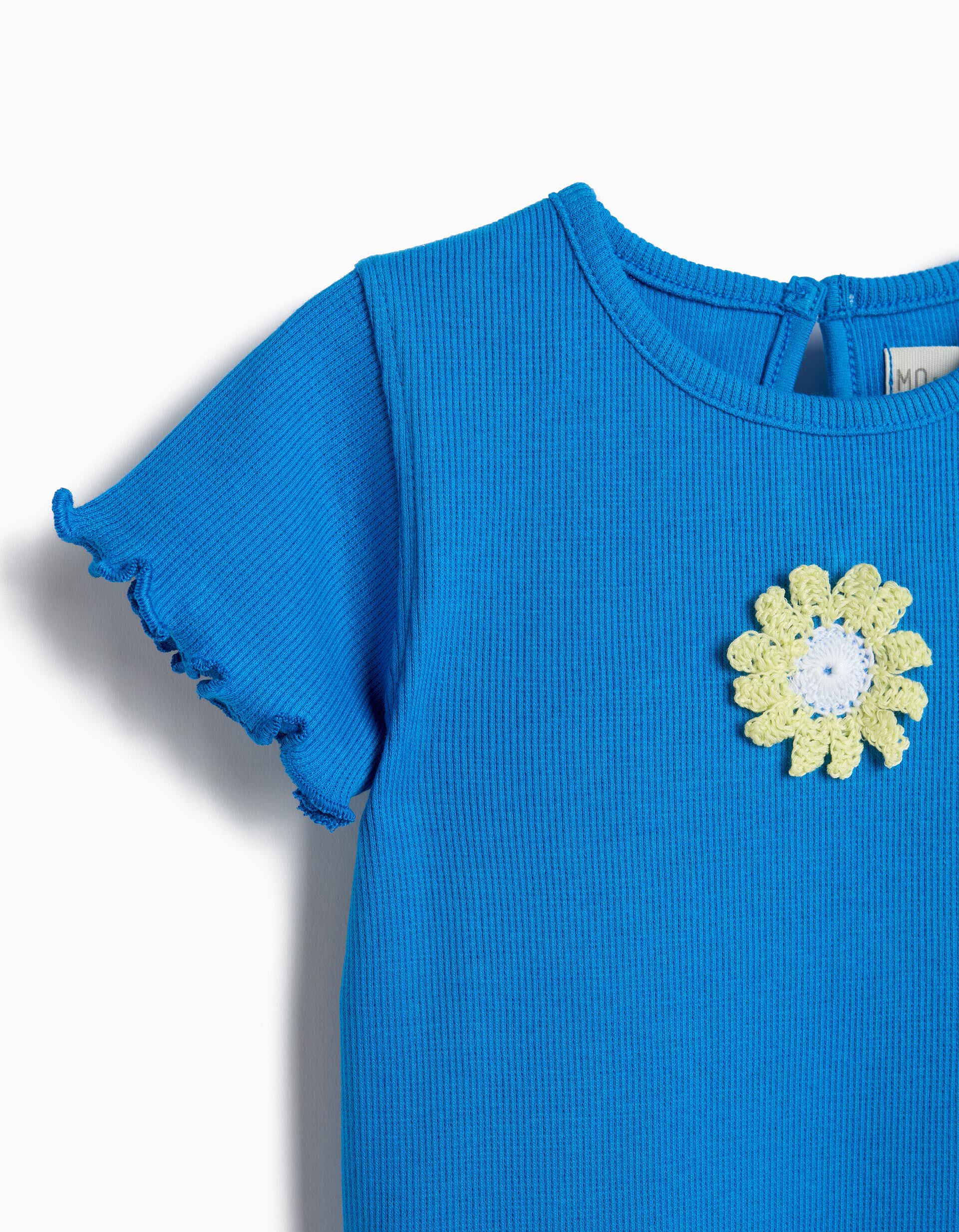 Comprar Online T-shirt Bordado Flor, Menina, Azul