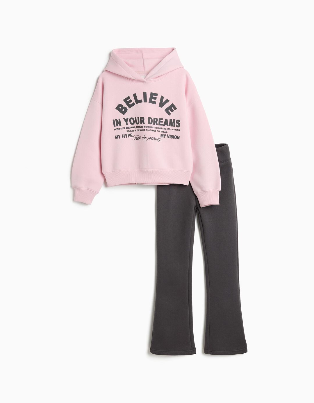 Conjunto de Jogging, Menina, Cinzento Escuro