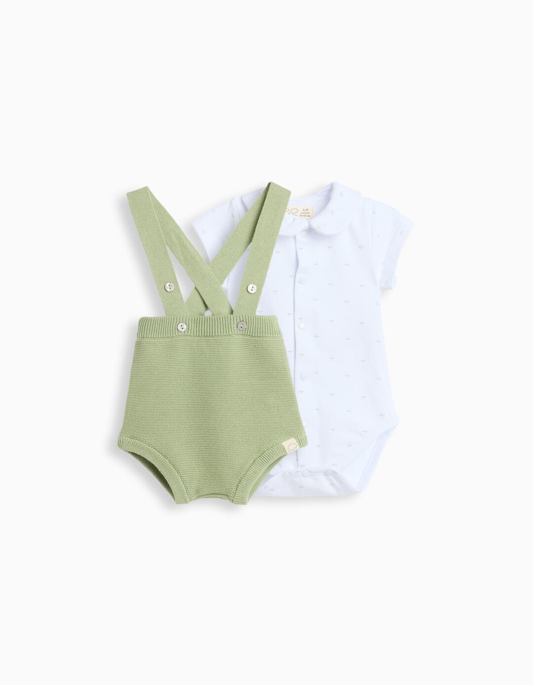 Conjunto Body e Macac&atilde;o, Rec&eacute;m-Nascido, Verde Claro
