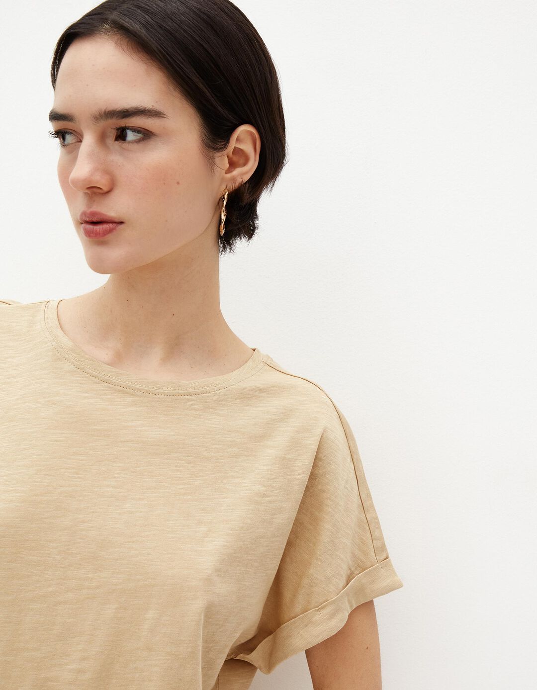 T-shirt, Mulher, Bege Claro