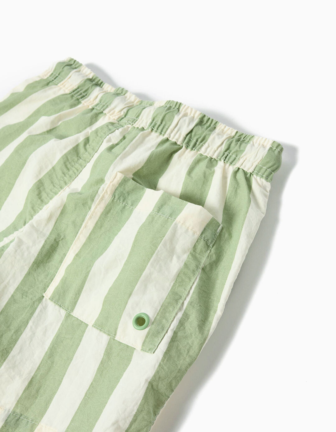 Calções de Banho com Riscas, Menino, Verde Claro 