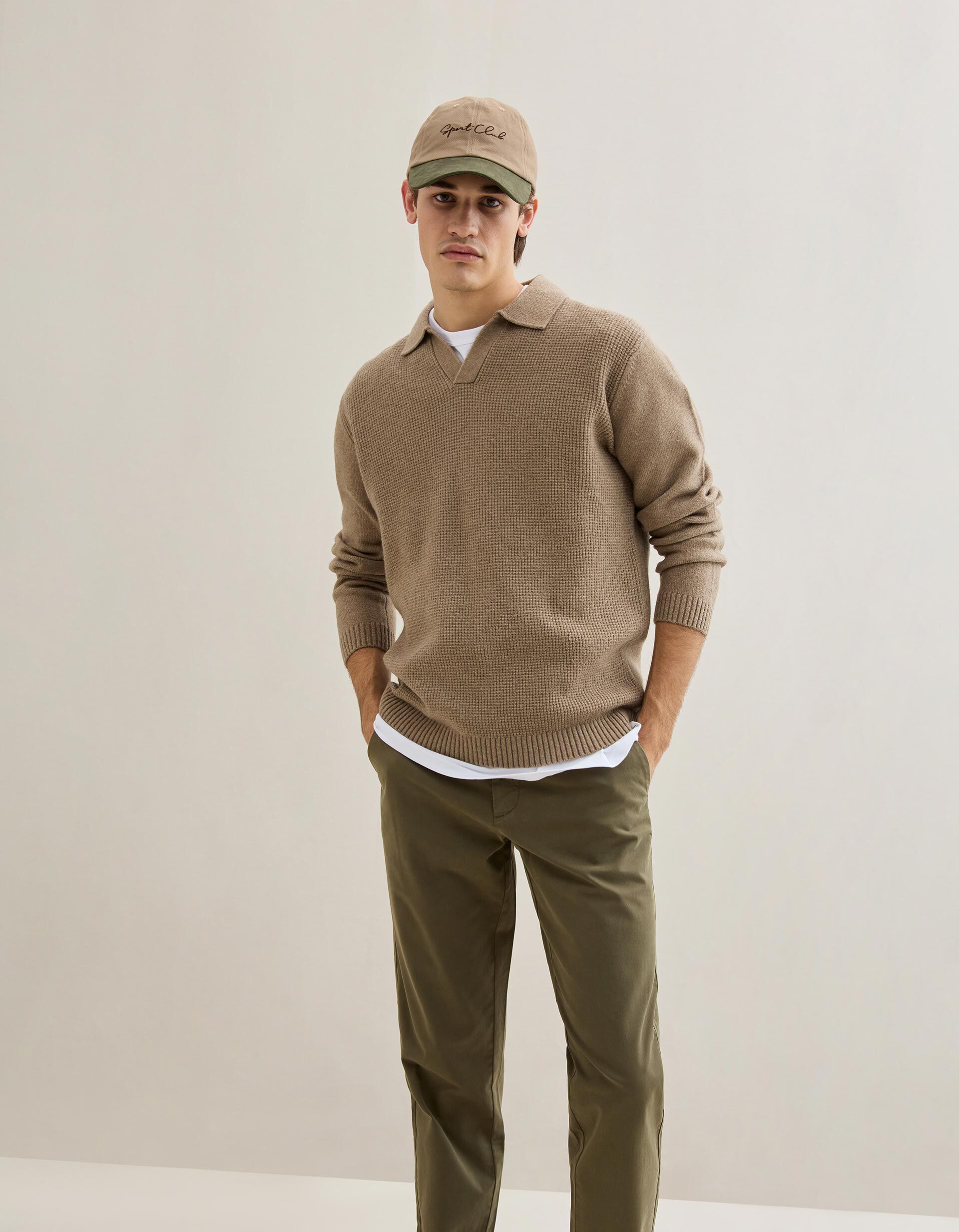 Comprar Online Polo de Malha, Homem, Castanho Claro