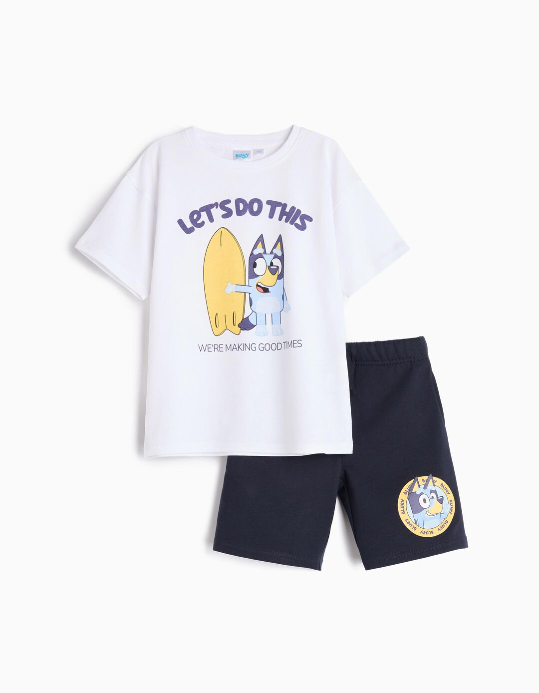 Conjunto T-Shirt e Calções 'Bluey', Menino, Branco