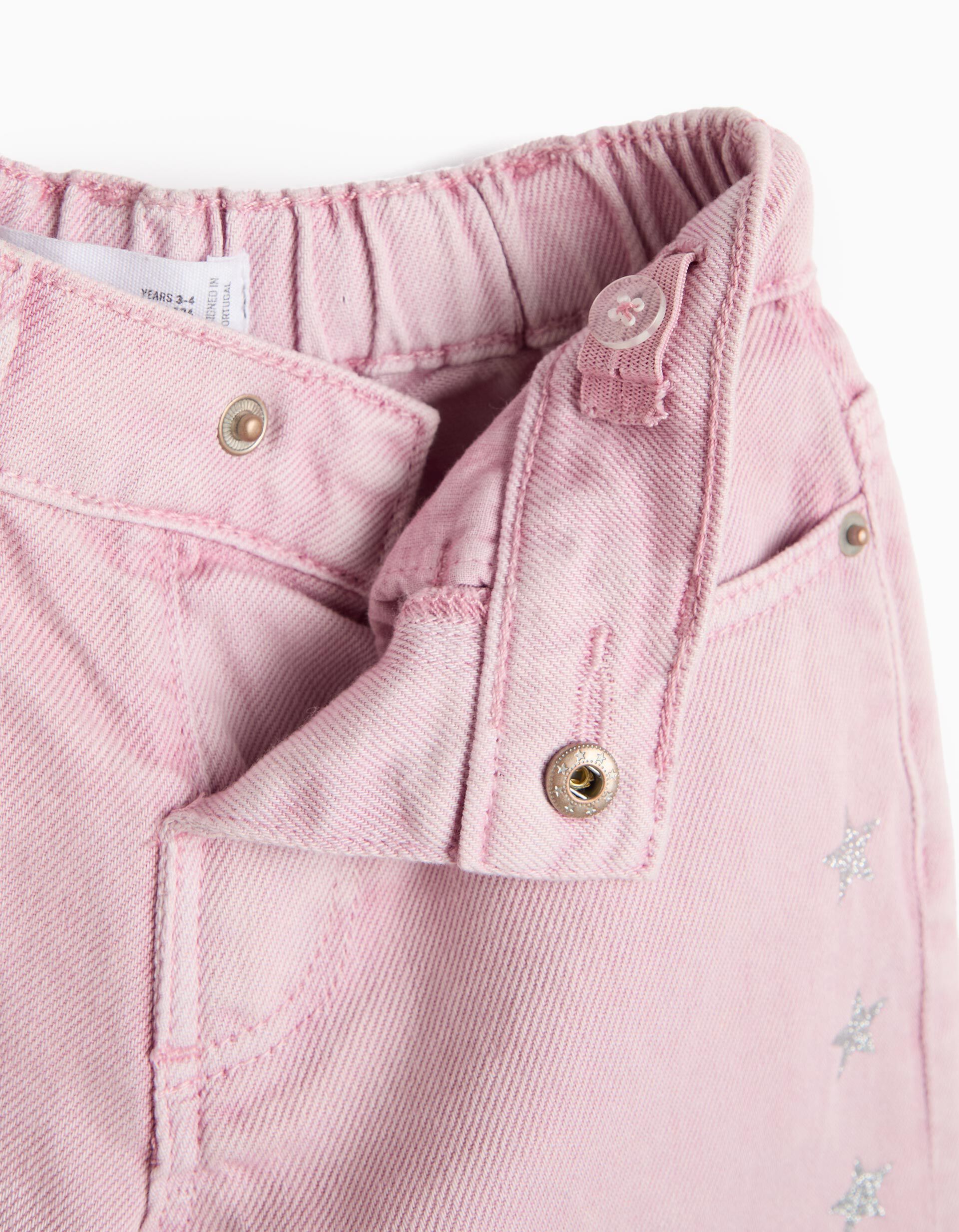 Comprar Online Cal&ccedil;as Wide Leg, Menina, Rosa Claro
