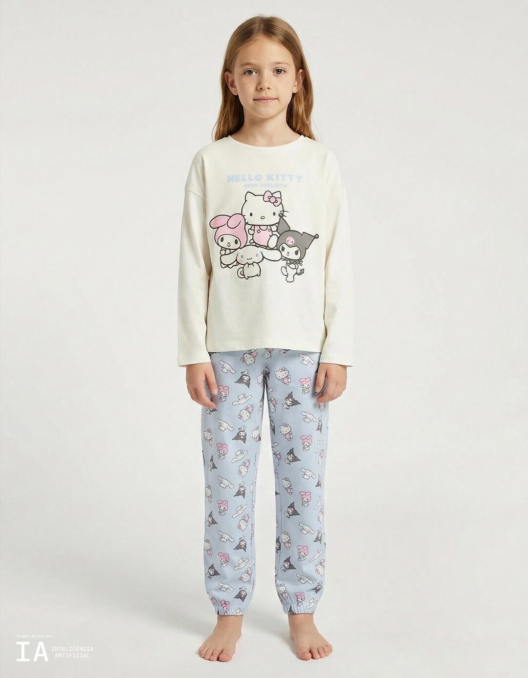 Pijama 'Hello Kitty', Menina, Branco