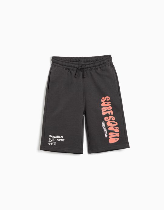 Comprar Online Calções Print Fleece, Menino, Cinzento Escuro 