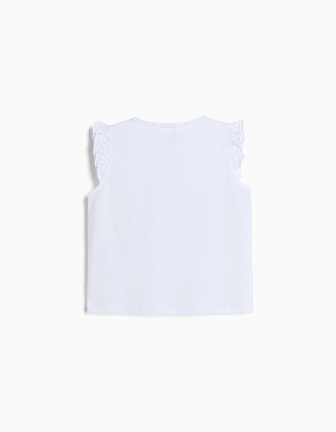 T-shirt Folhos, Menina, Branco