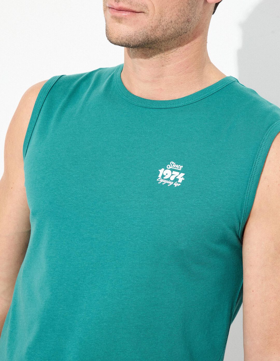 T-shirt sem mangas, Homem, Verde
