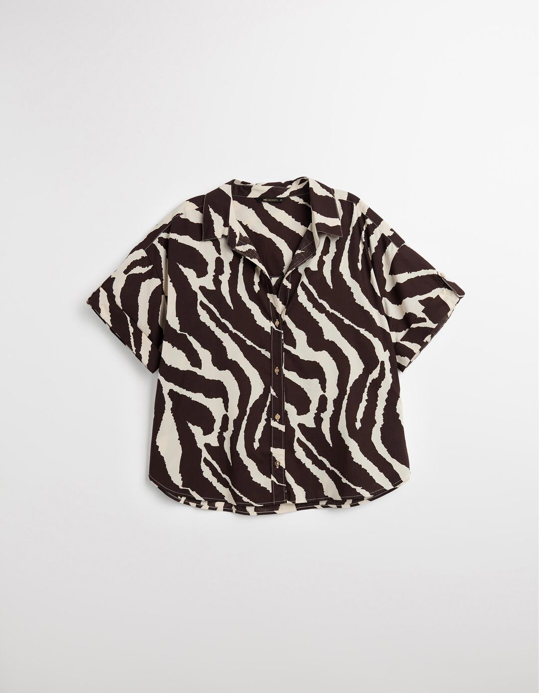 Camisa Zebra, Mulher, Castanho Escuro 