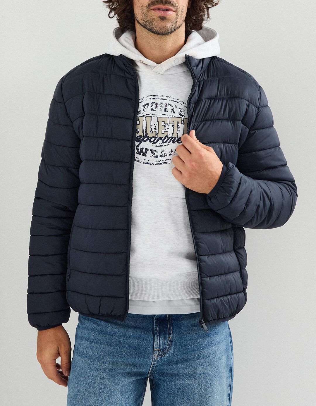 Casaco Acolchoado, Homem, Azul Escuro