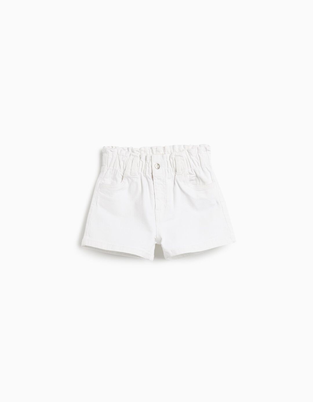 Calções de Ganga Paperbag, Menina, Branco