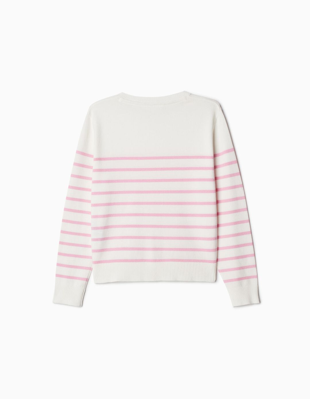 Camisola de Malha Riscas, Menina, Branco