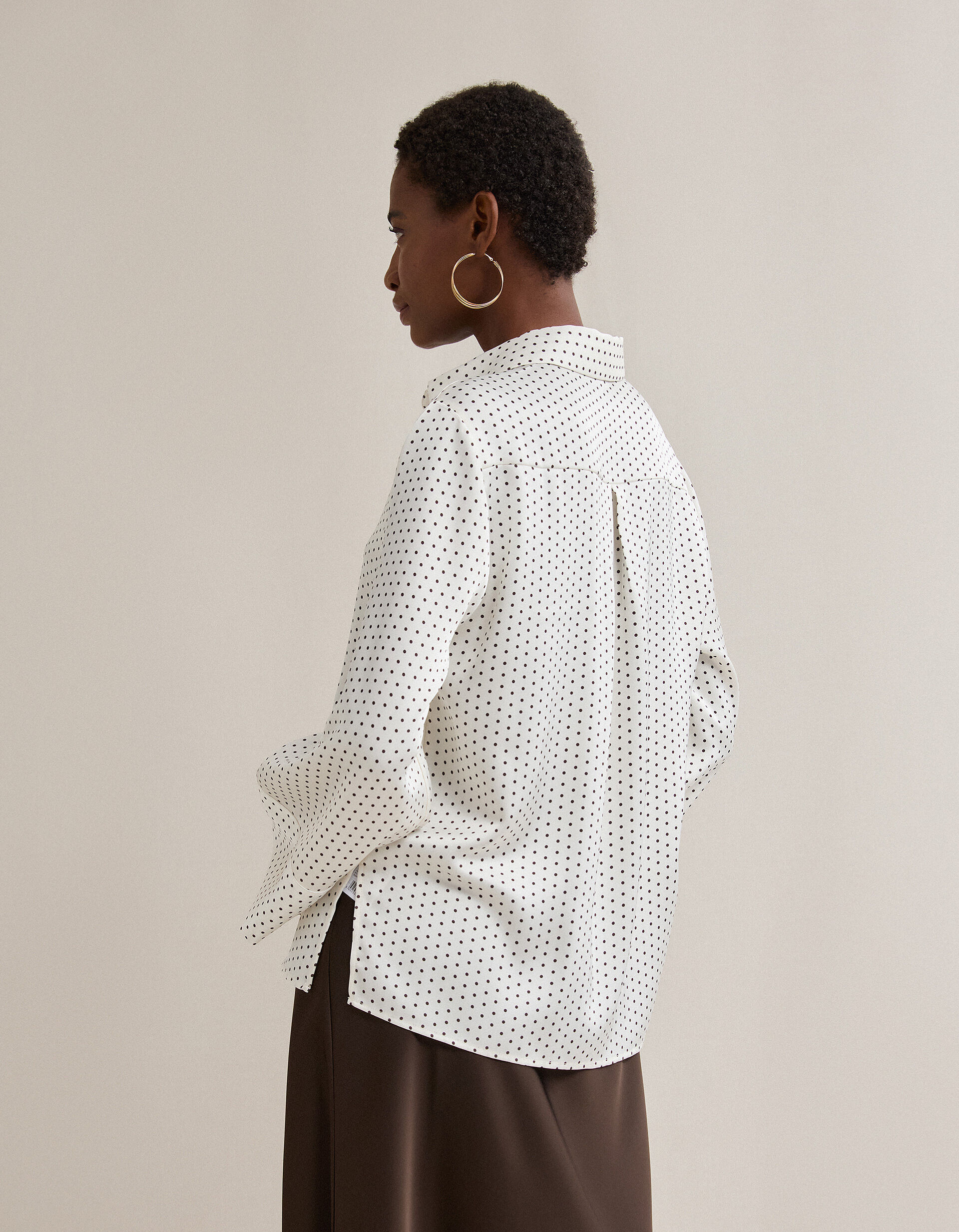 Comprar Online Camisa Acetinada, Mulher, Bege