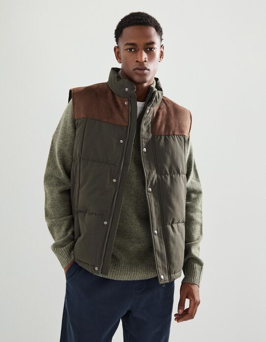 Comprar Online Colete Acolchoado, Homem, Verde Escuro