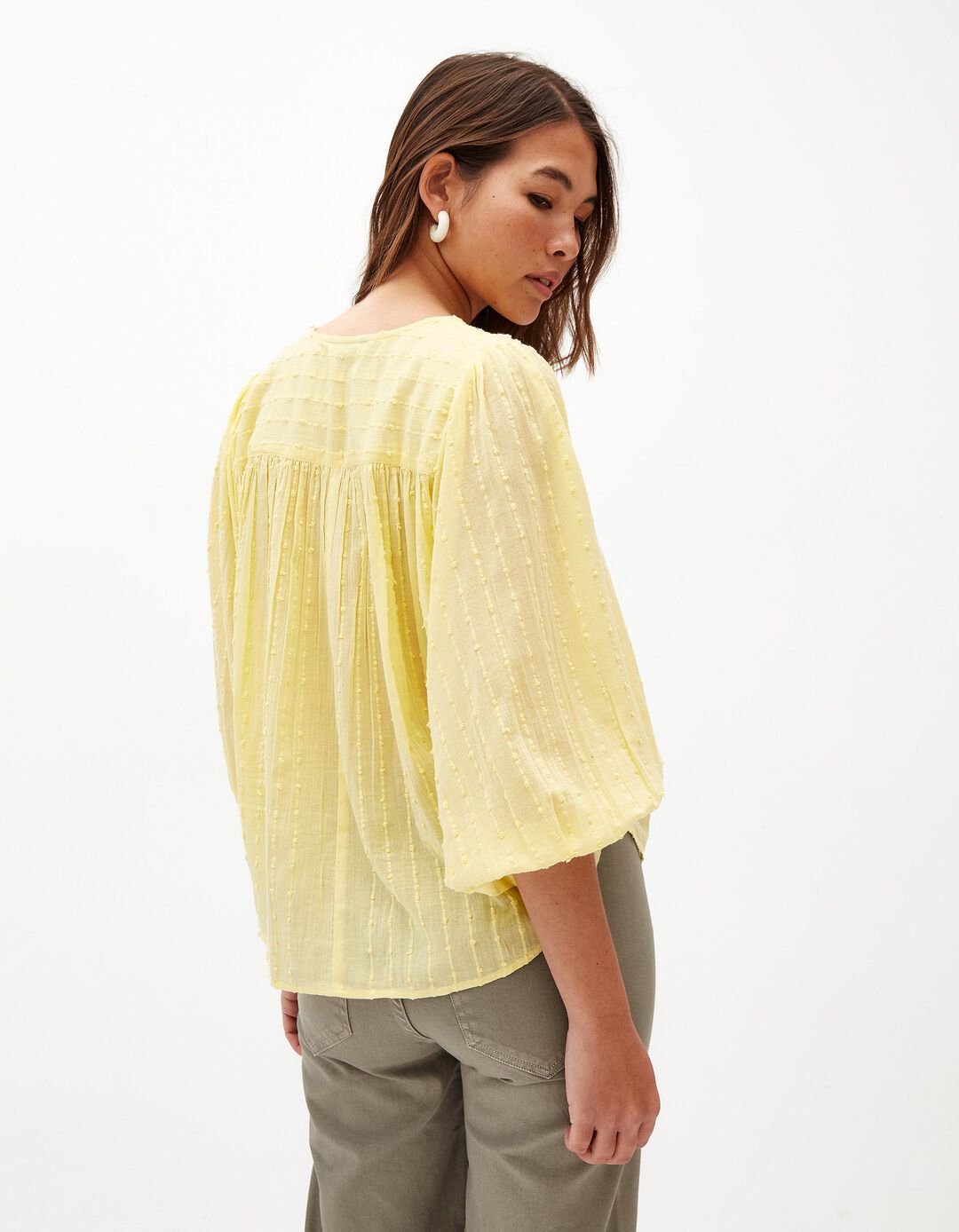 Blusa de Algodão, Mulher, Amarelo Claro