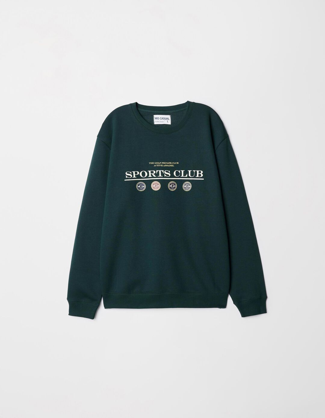 Sweatshirt de Felpa Estampado, Homem, Verde Escuro