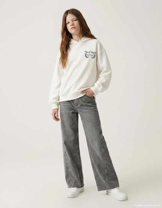 Comprar Online Cal&ccedil;as de Ganga 'Wide Leg', Menina, Cinzento Escuro