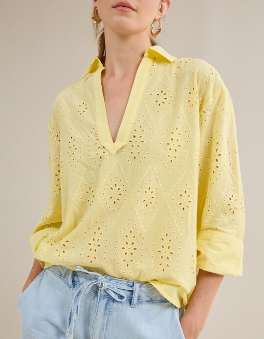 Comprar Online Blusa com Bordados, Mulher, Amarelo