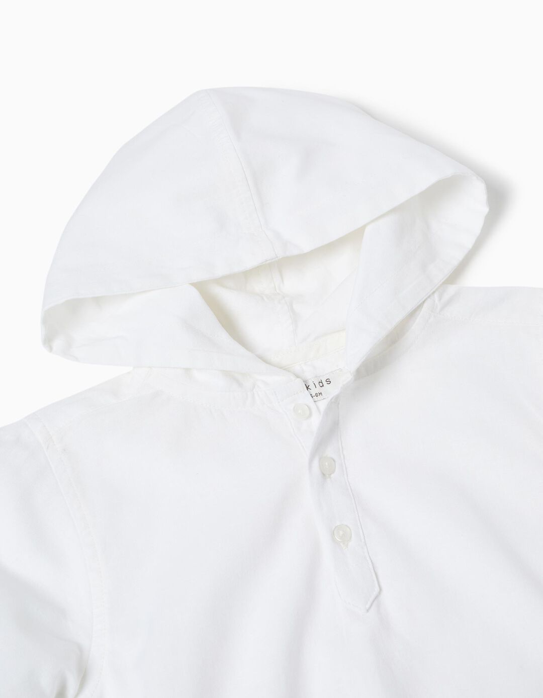 Camisola Capuz com Linho, Menino, Branco