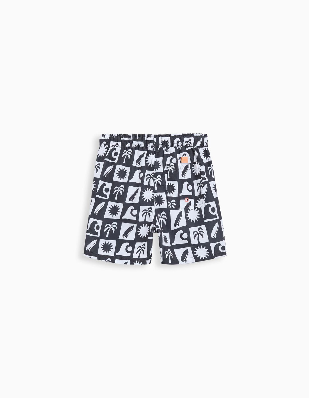 Calções de Banho Estampados, Menino, Cinzento Escuro 