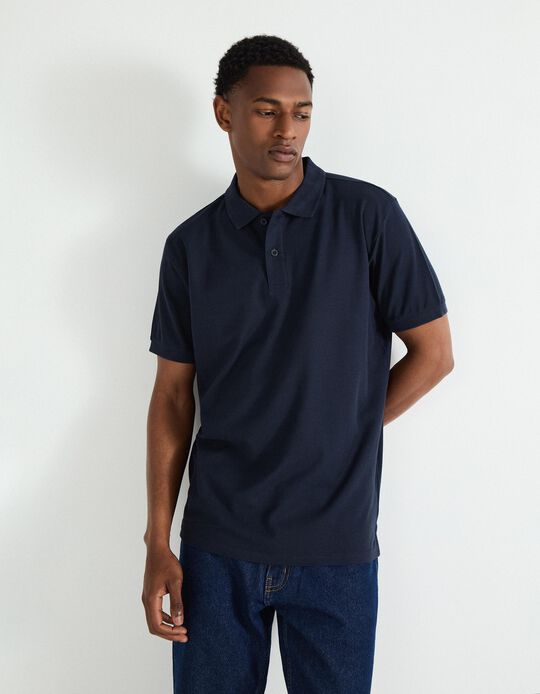 Comprar Online Polo Piquet Manga Curta, Homem, Azul Escuro