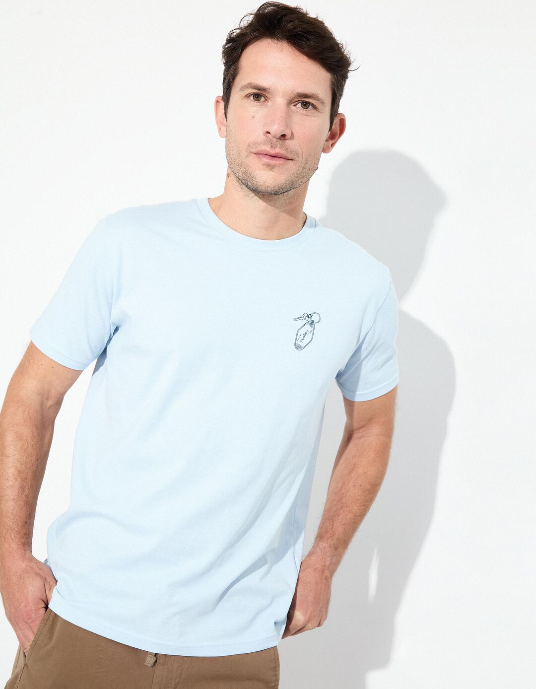 T-shirt Jersey, Homem, Azul Claro 